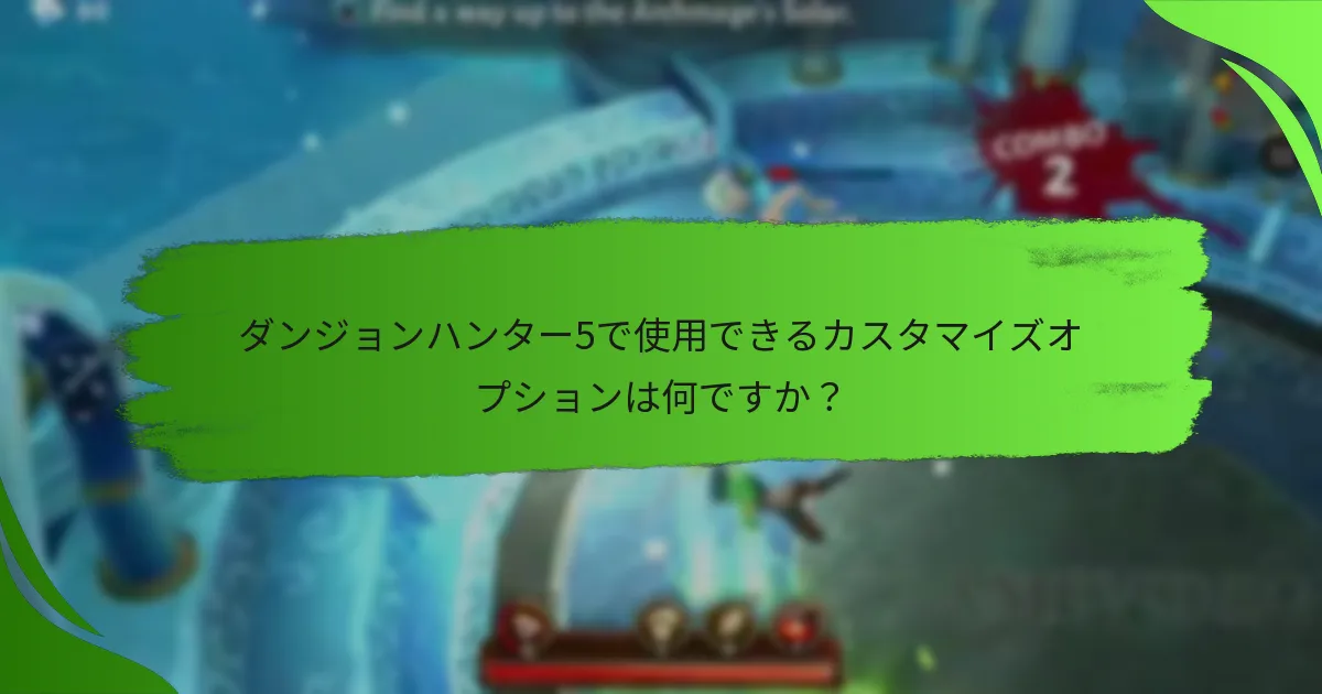 ダンジョンハンター5で使用できるカスタマイズオプションは何ですか？